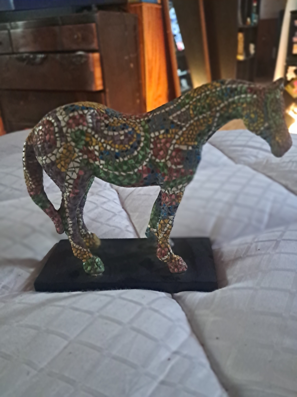 Multicolor Mosaic Horse Sculpture - Decorative Home Art